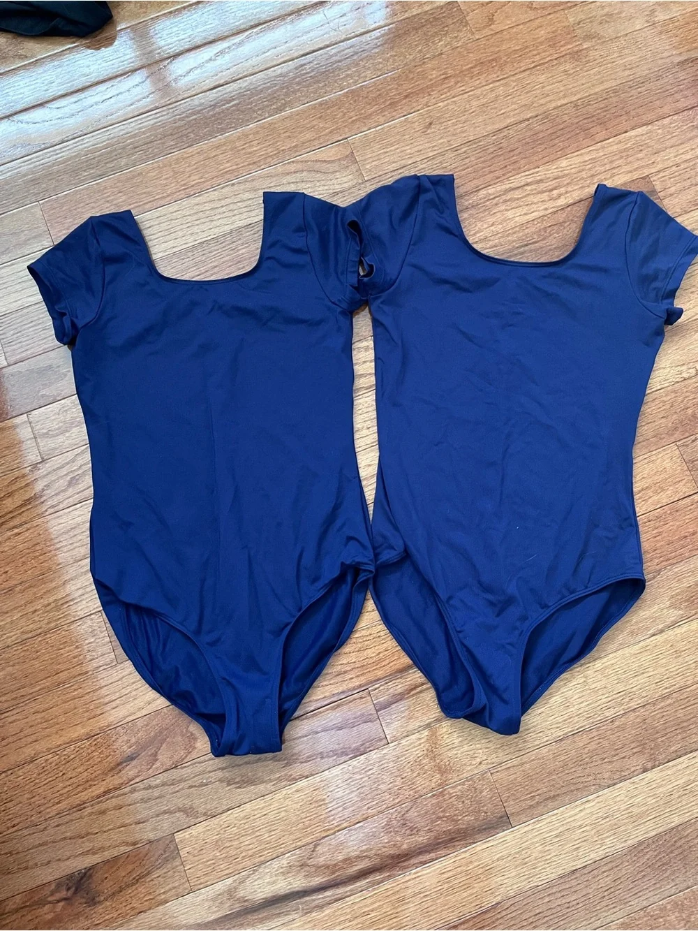 Girls size 14 Bloch Navy Microlux cap sleeve leotards